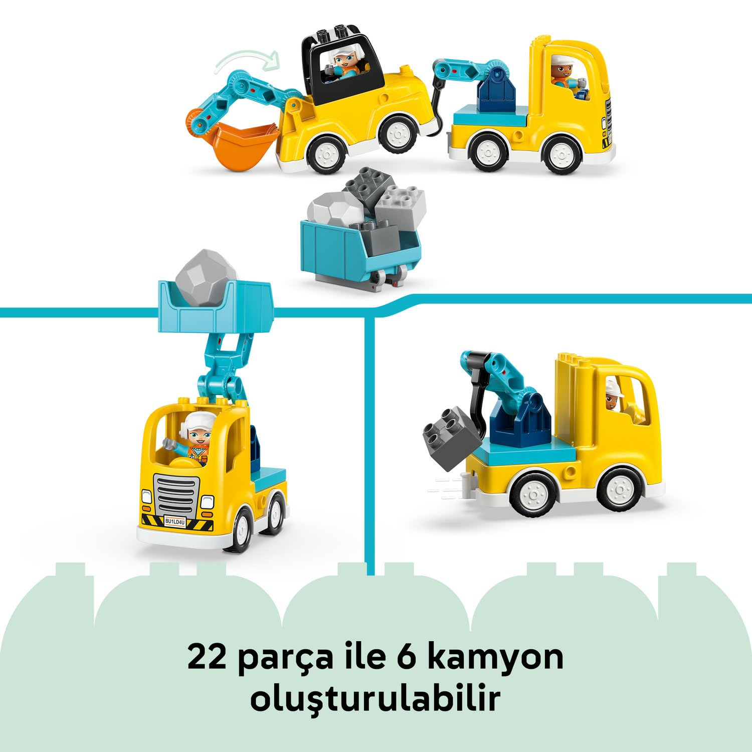 LEGO DUPLO Kasabası 3'ü 1 Arada İnşaat Araçları 10475