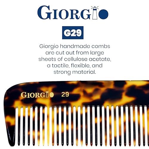 Miniatura 5 de Giorgio G29 - Peine desenredante para todo el cabello grueso, peine de bolsillo de dientes anchos para cabello grueso, rizado y ondulado. Peine
