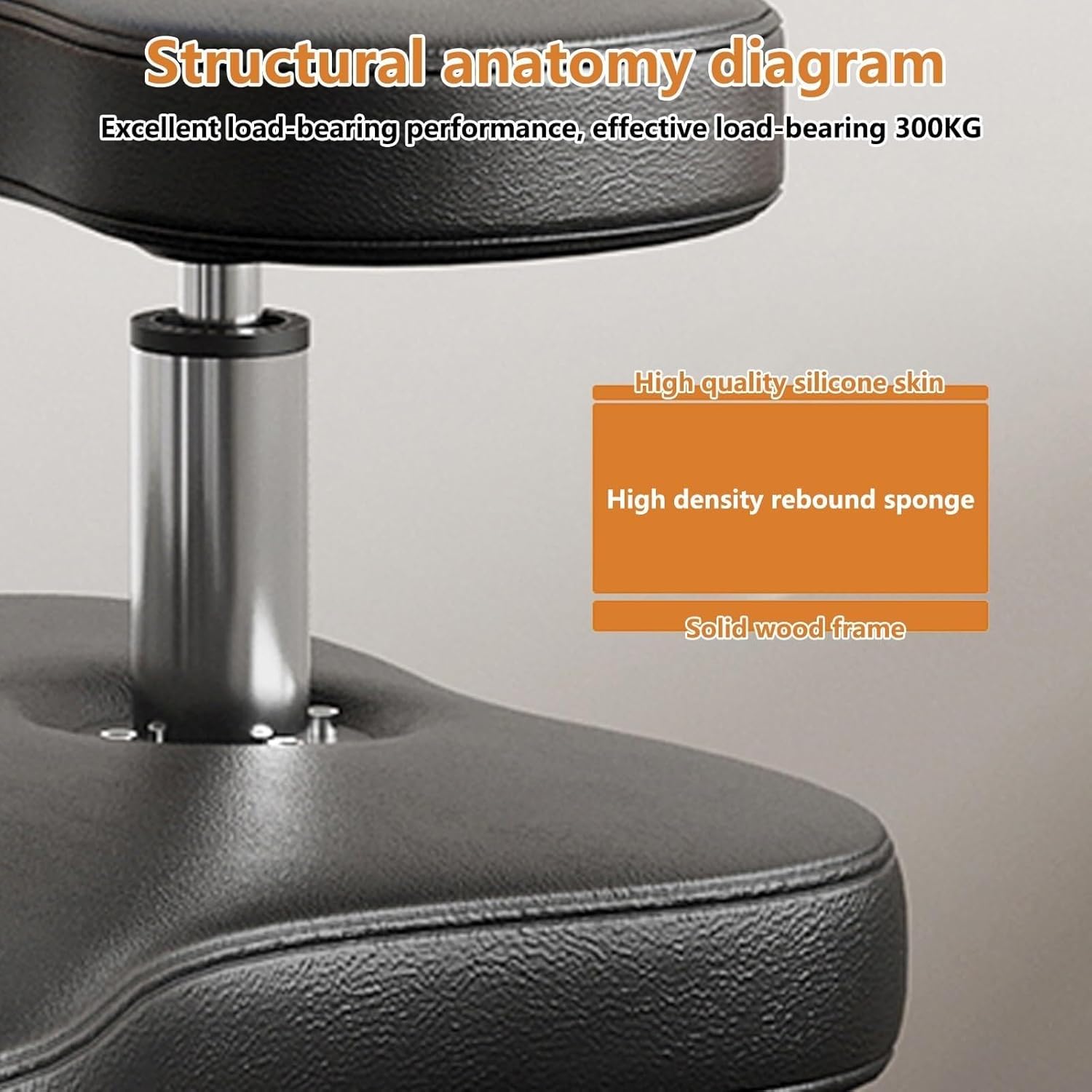 Ergonomic Kneeling Chair with Adjustable Height, Thick Padded PU Seat & Metal Frame, Posture Corrective Office & Meditation Chair