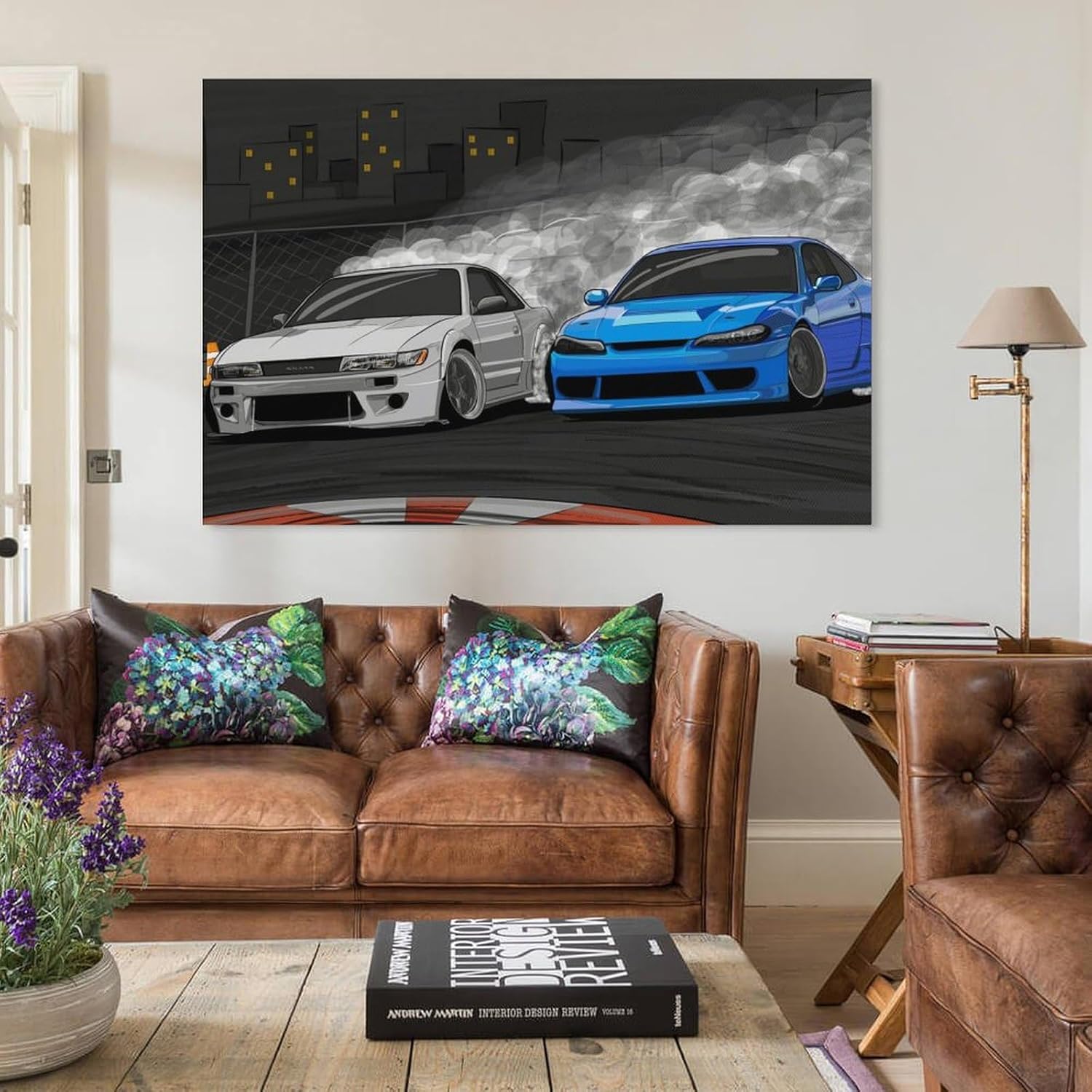Jdm Car S13 S15 Drifting Smoke Sports Racing Art Car Posters for Room Mens Living Room Bedroom Decor Aesthetic Art Prints Car Wall Decor Canvas Art Wall Decor Framed Unframed 12x18inch(30x45cm) - Image 3