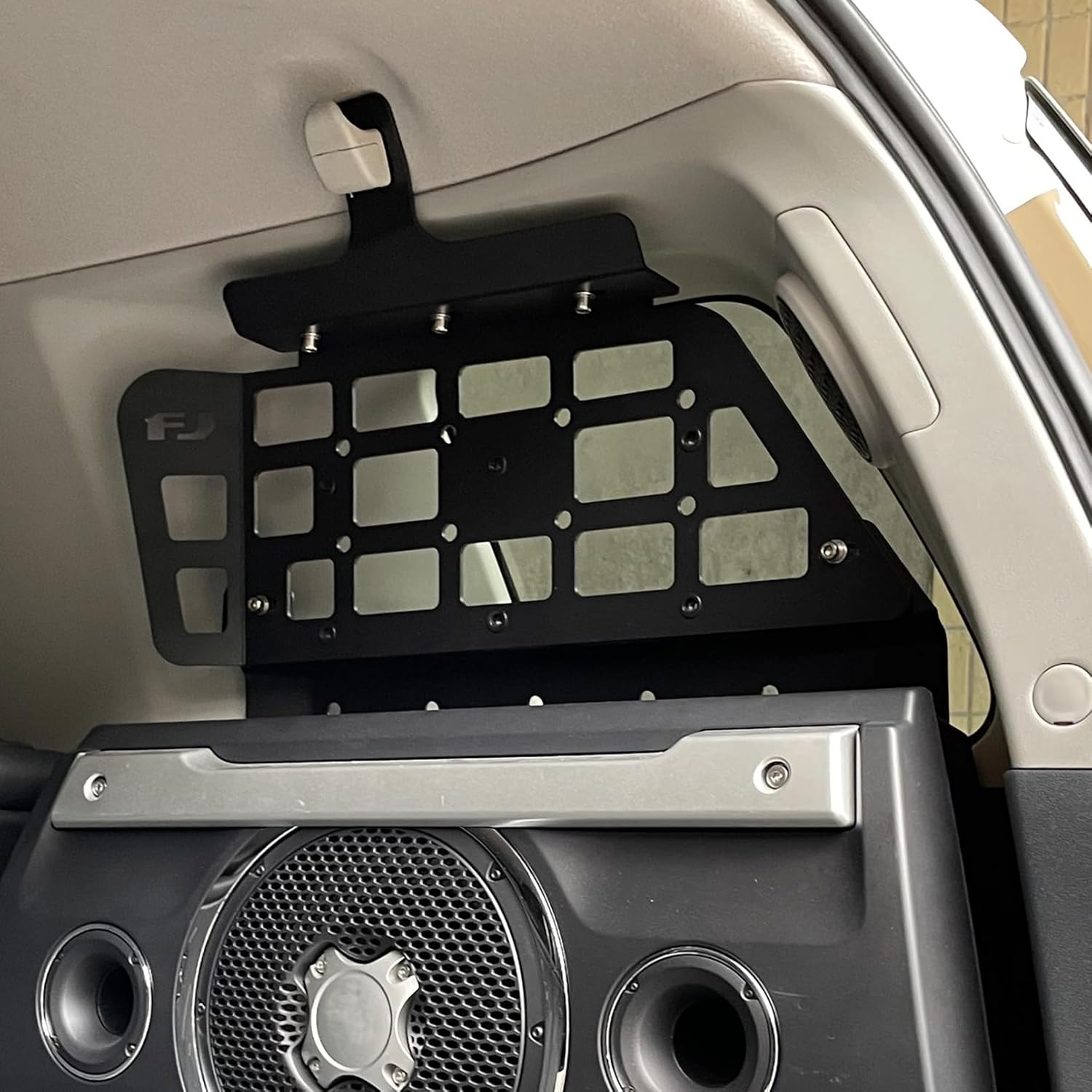 ITrims Rear Cargo Rack Basket for Toyota FJ Cruiser 2007-2023 Interior Luggage Carrier Storage Module Panel Trunk Shelf Hanging Boards Organizer Kit Car Accessories Black Aluminum Alloy (Side)