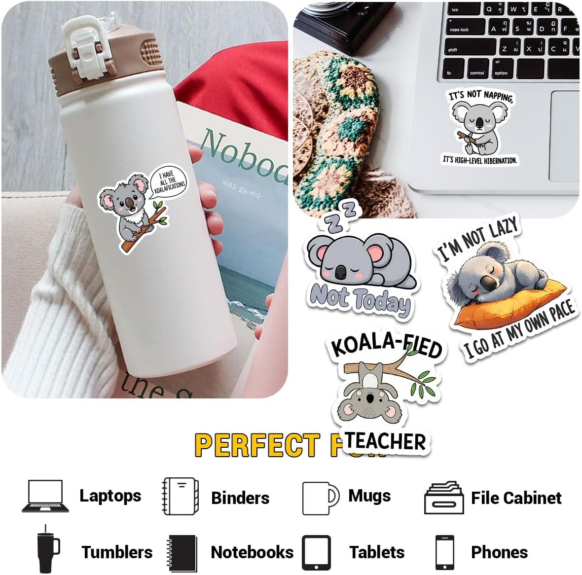 (12pcs-3in) Koala Sticker Cute Stickers Animal Pun Gifts Lovers image 4