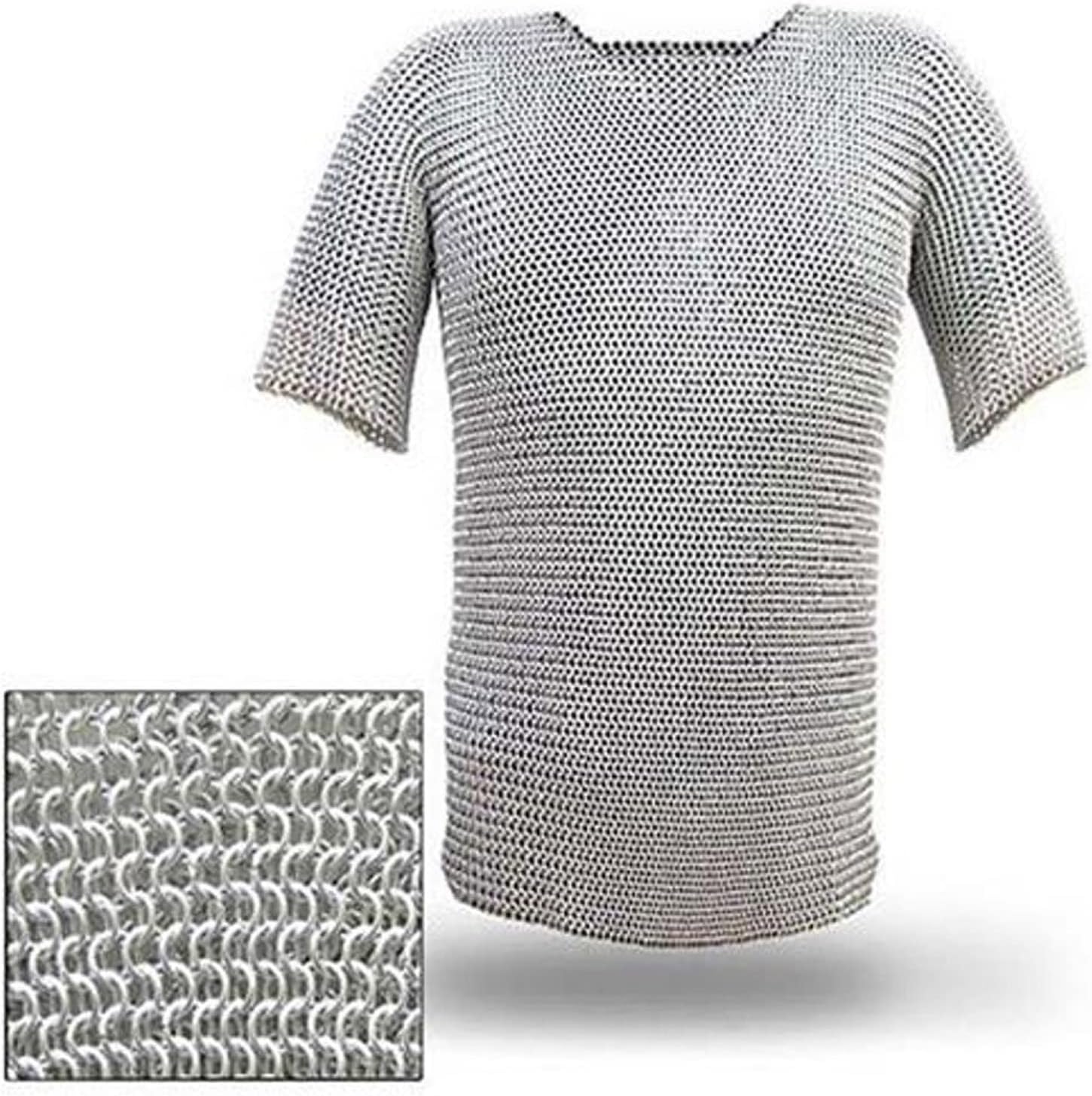Aluminum Chainmail Shirt Butted Chainmail Haubergeon Medieval Costume Armour