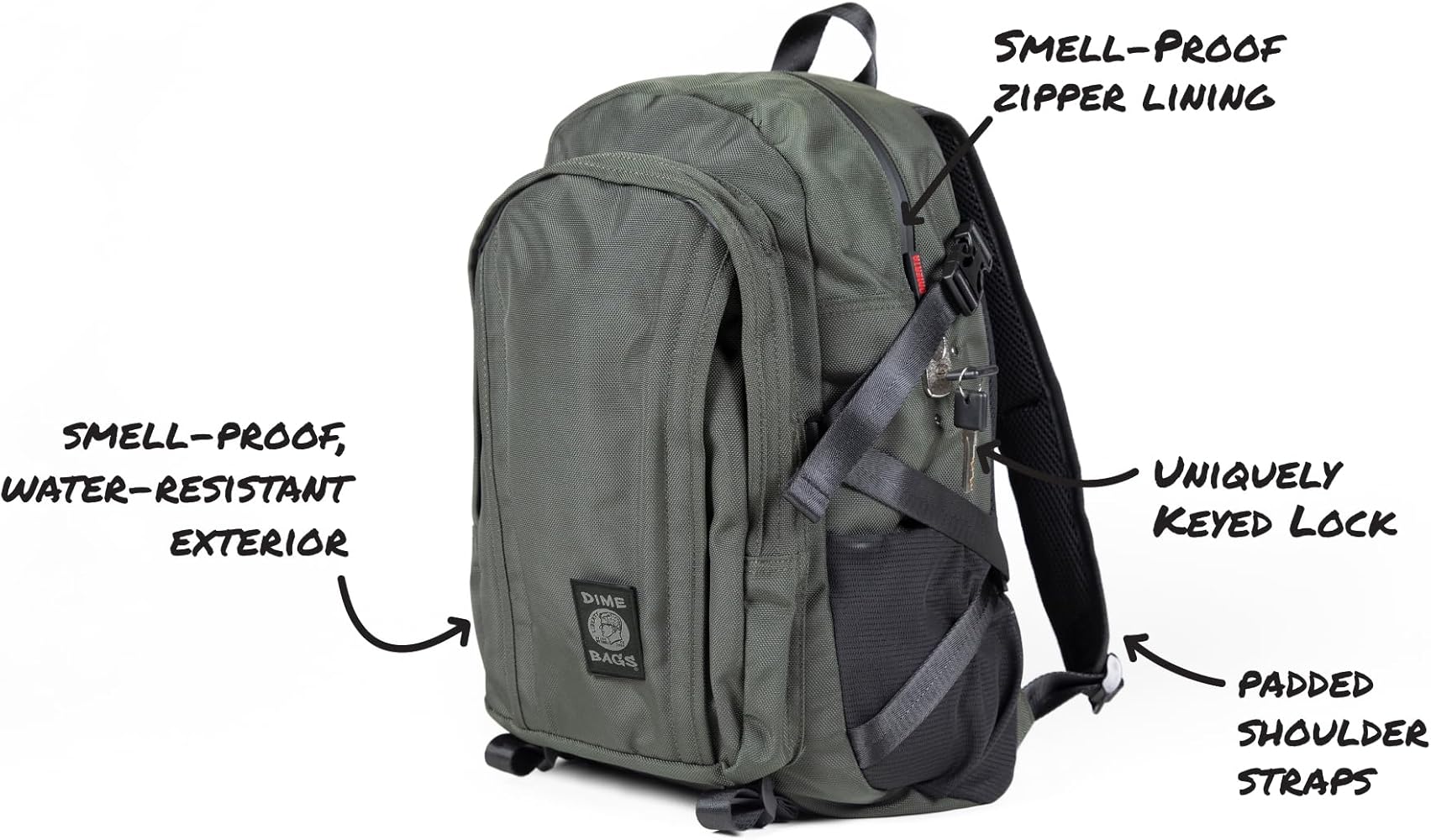 Amazon.com | Dime Bags Odor Blocking Backpack with Lock, Water