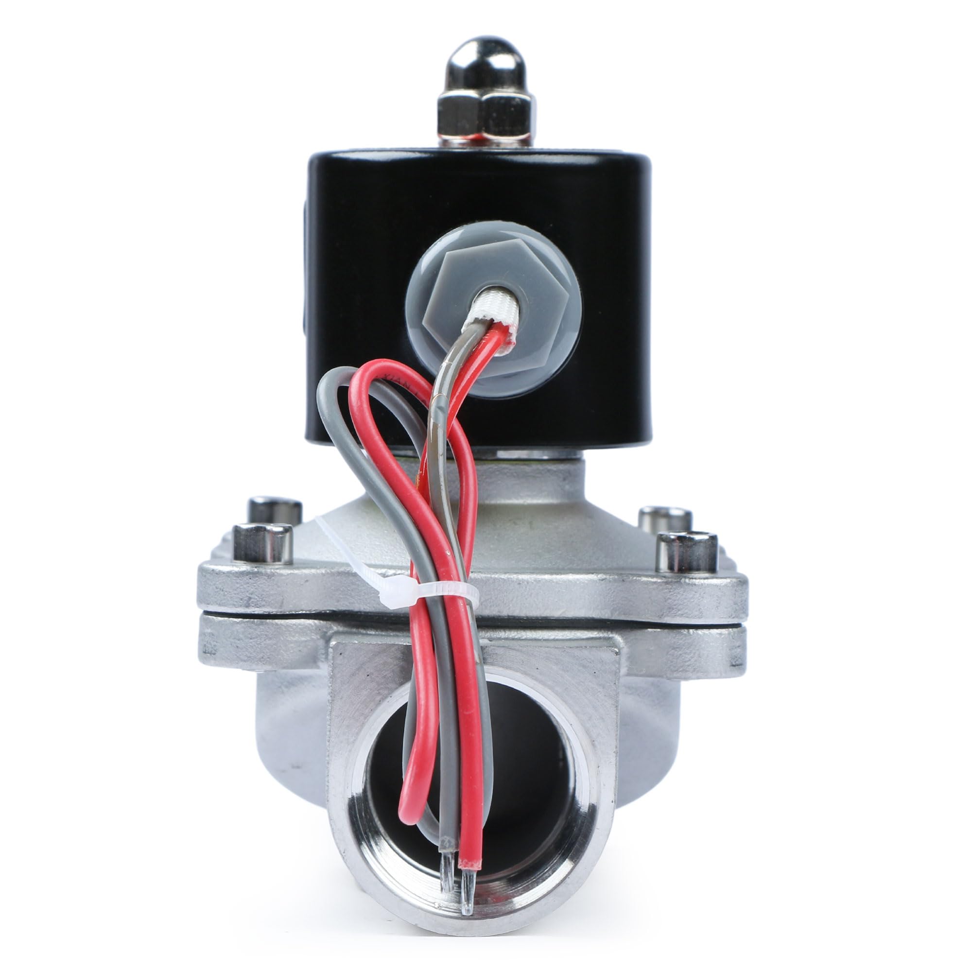 Válvula solenoide eléctrica de acero inoxidable de 24 V CA N.C. para combustible de agua de aire Viton de 1 pulgada