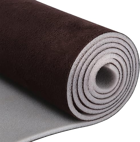 Revestimiento de tela de gamuza color chocolate, material de microgamuza con respaldo de espuma de repuesto para techo de automóvil, caravana, SUV, disponible en Yaxa Peru
