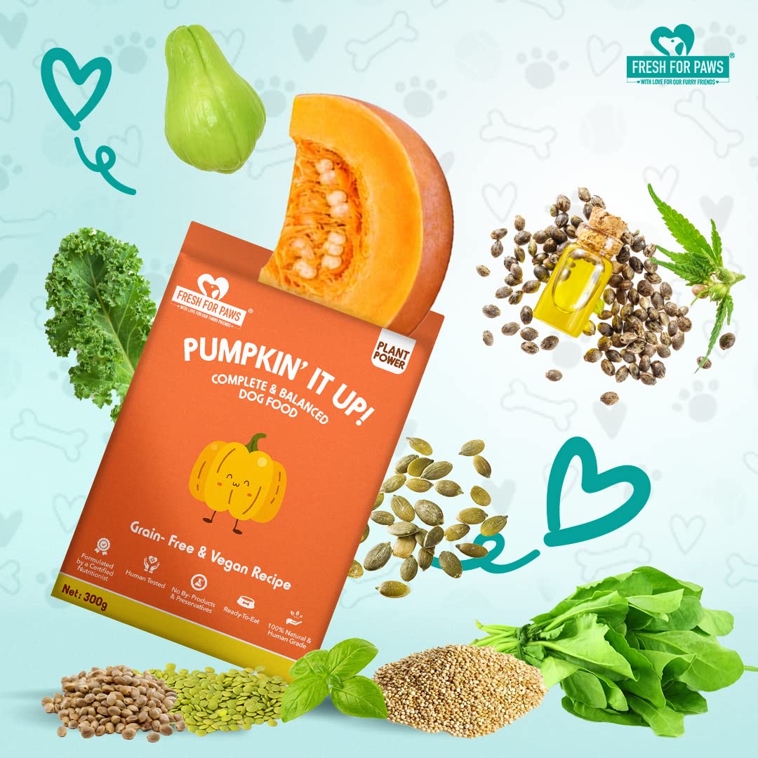FRESH FOR PAWS 100% Natural & Human Grade Pumpkin It Up Fresh Wet Dog Food Ready to Eat|Complete Meals for Dogs with Healthy Fats and High Protein|100 Gram Pack of 2(for All Life Stages & Breed) 4