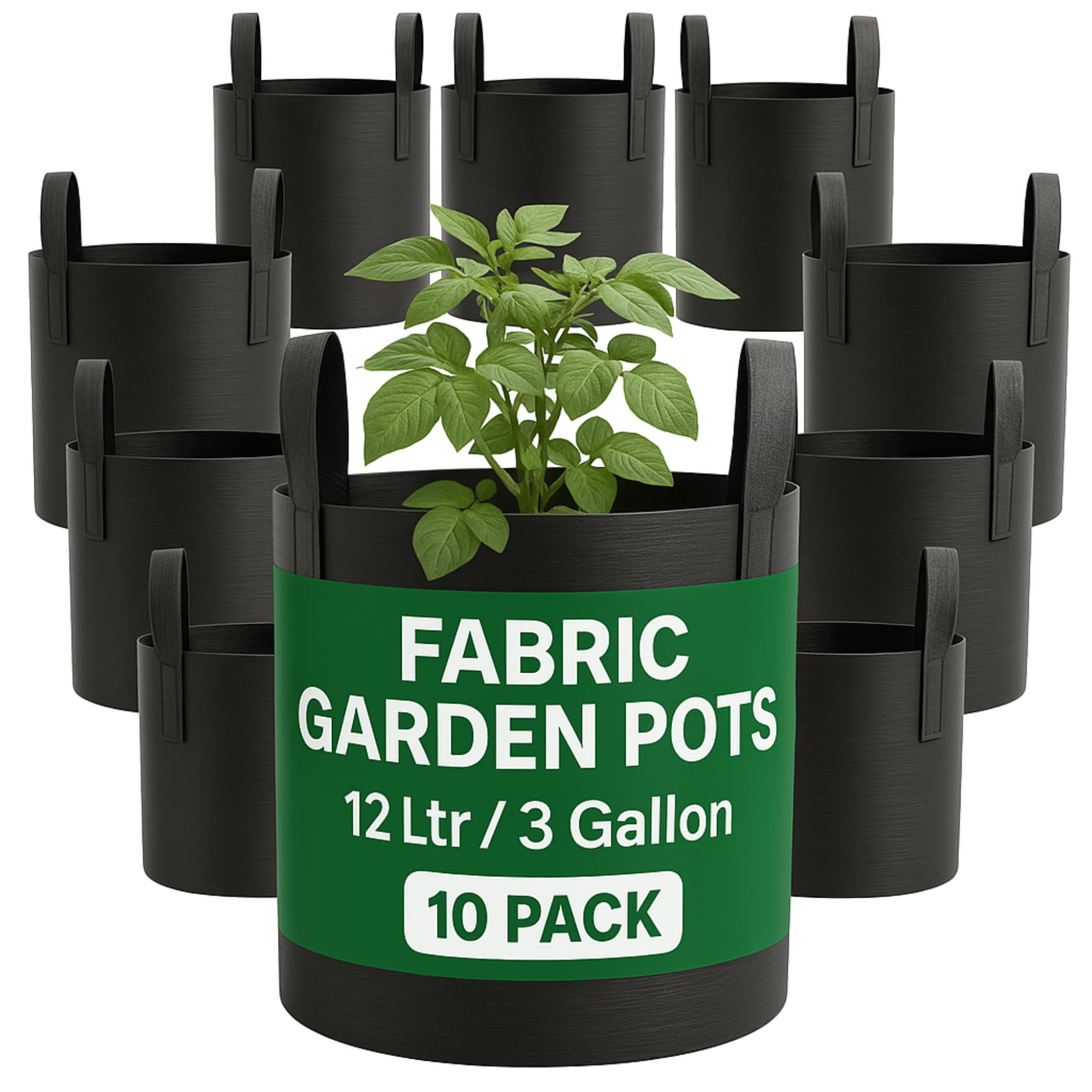 Bronte Heritage Collection - 10 Pack Grow Bags - 3 Gallon - Black
