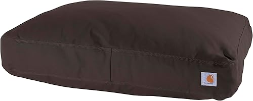 Carhartt Cama de lona duradera para mascotas, resistente al agua, cama firme para perros de pato, marrón oscuro, grande
