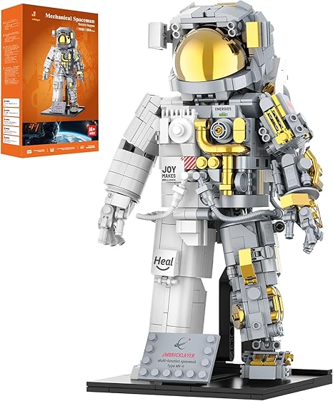 JMBricklayer Space Astronaut Building Block Sets for Adults, 1008 PCS Spaceman Toys with Display Stand, STEM Science Toy 70131, Home or Office Decor, Cool Collectible Gifts for Kids 8-14 Boys Girls