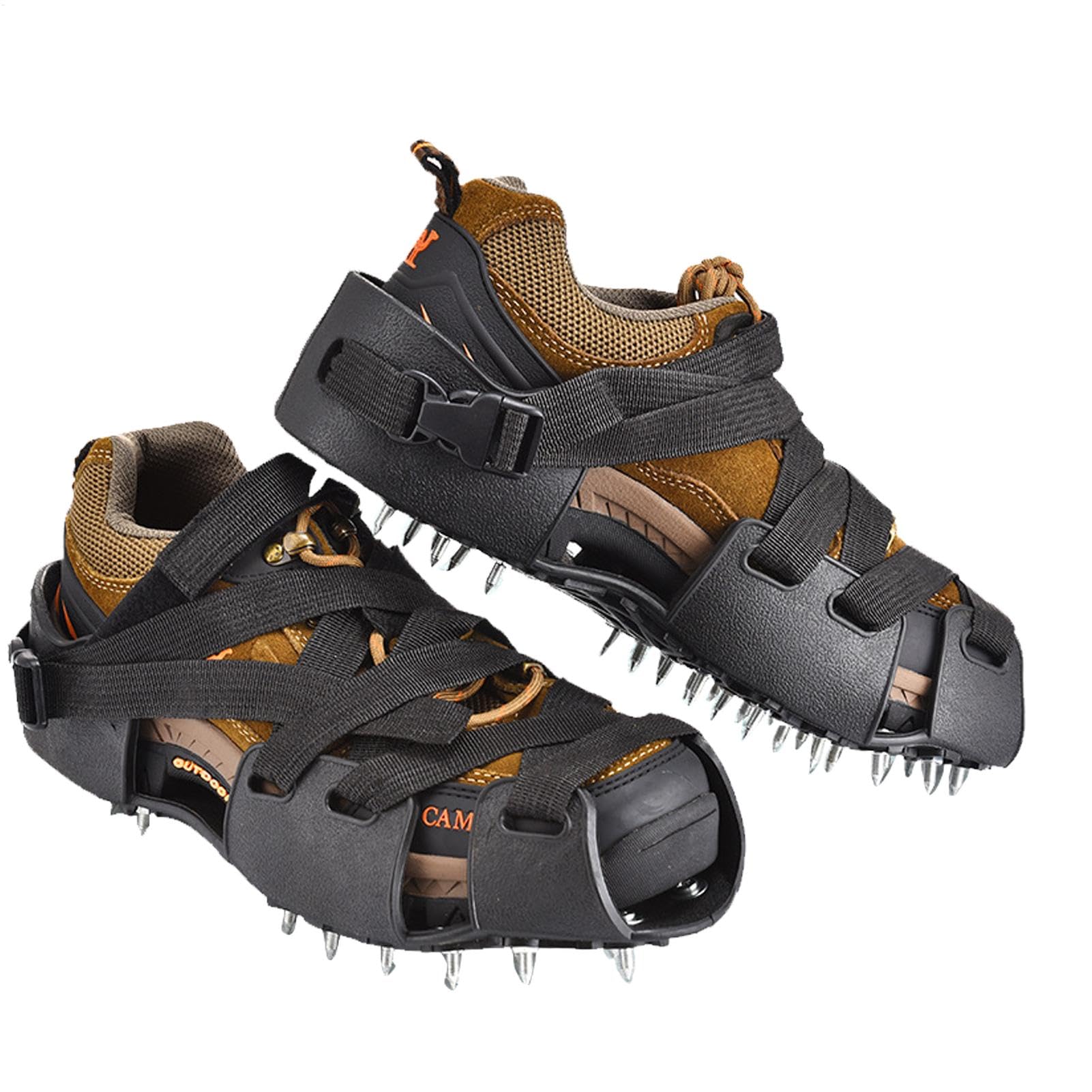 Crampons À Glace Pour Chaussures Et Bottes 32 pointes antidérapantes | Traction Agressive Neige Glace Pour marche, escalade, pêche, alpinisme, course neige, hommes femmes jeunes,