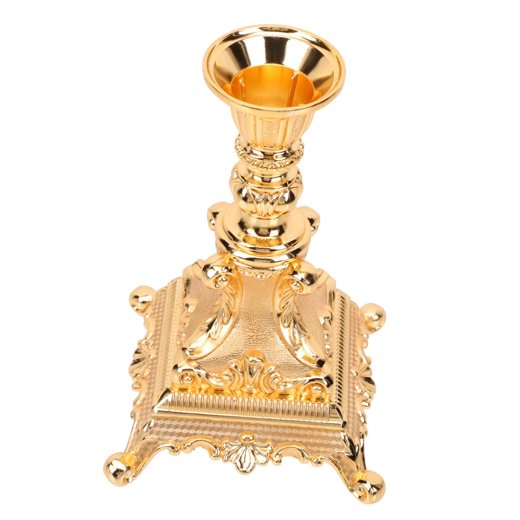 Portacandela in Lega di Zinco Oro Design Classico Unico Elegante, Porta Candela Delicato per Decorazioni Casa e Matrimoni Raffinati