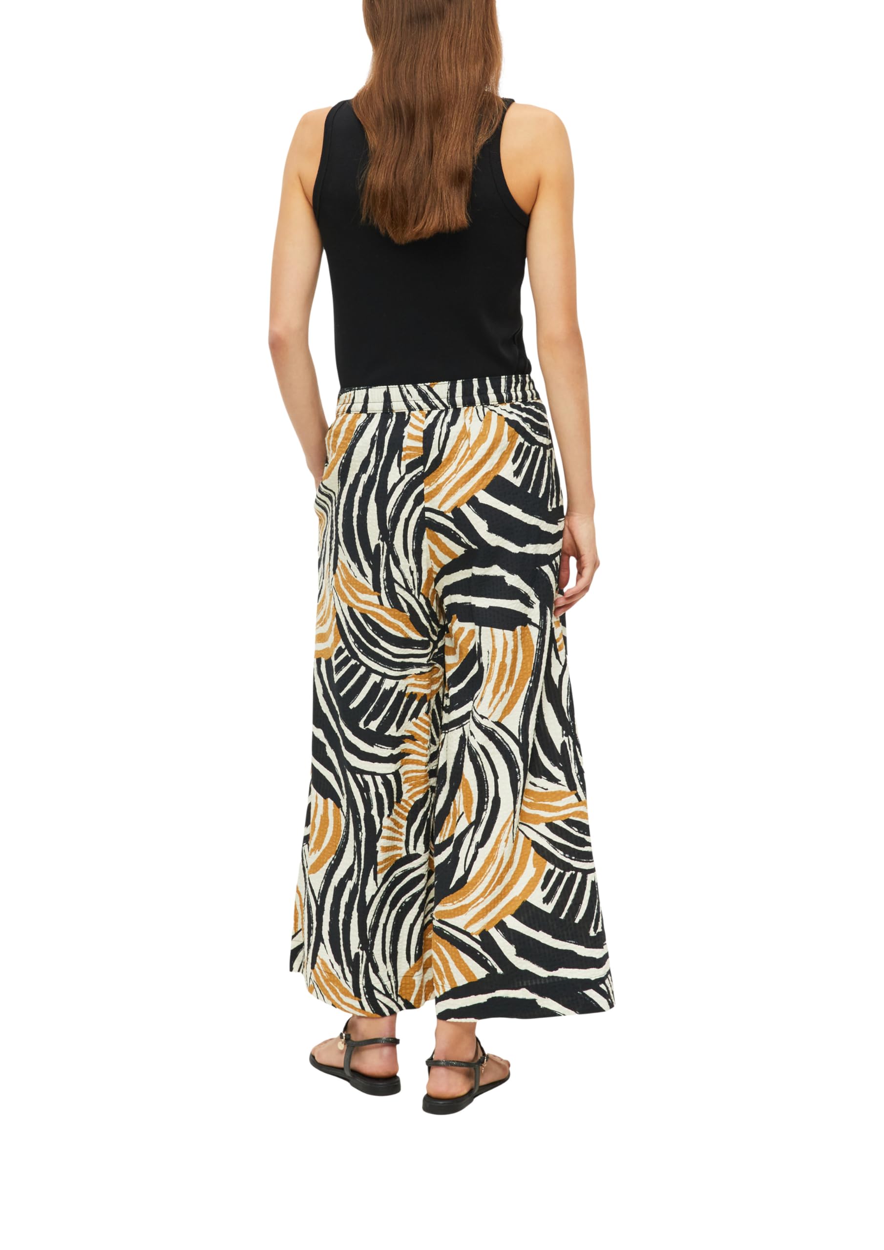 s.Oliver Wide-Leg-Hose aus gecrêptem Viskosemix