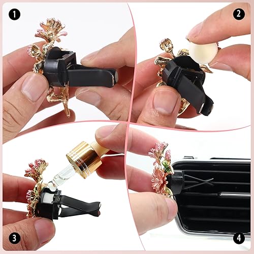 Miniatura 7 de Accesorios de girasol para automóvil, clips de ventilación para ambientador de automóvil, decoración estética de ventilación de aire brillante para