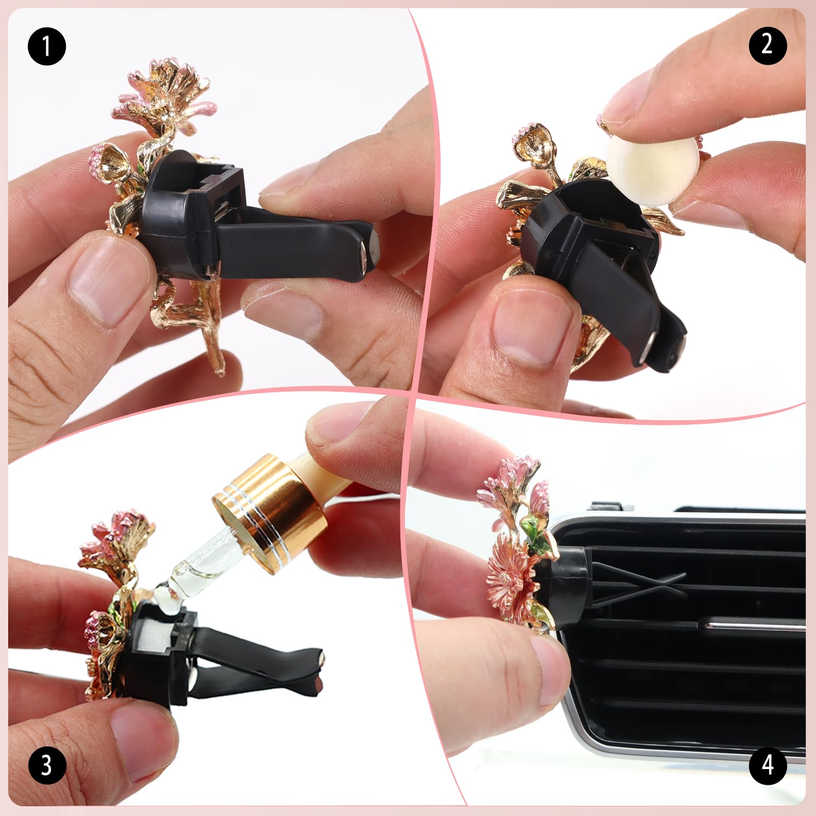 Bat Air Vent Clip Car Air Freshener Outlet Clips Natural Abalone Shell Seashell Color Vampire Bat Car Accessories — view 7