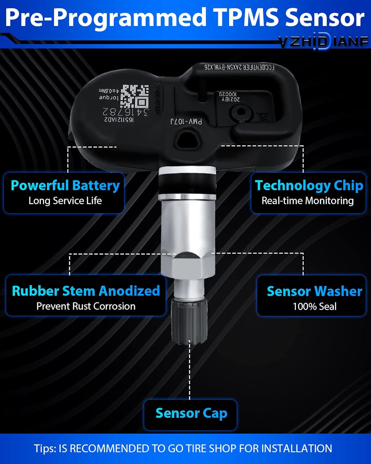 Pre-Programed TPMS Sensor for:-Toyota 2005-2015 Tacoma 2007-2011 Camry 4Runner for:-RAV4 for:-Lexus IS250 2006-2015 RX350 Tire Pressure Monitoring Sensor # 4260706011, 315MHz (Set of 4)