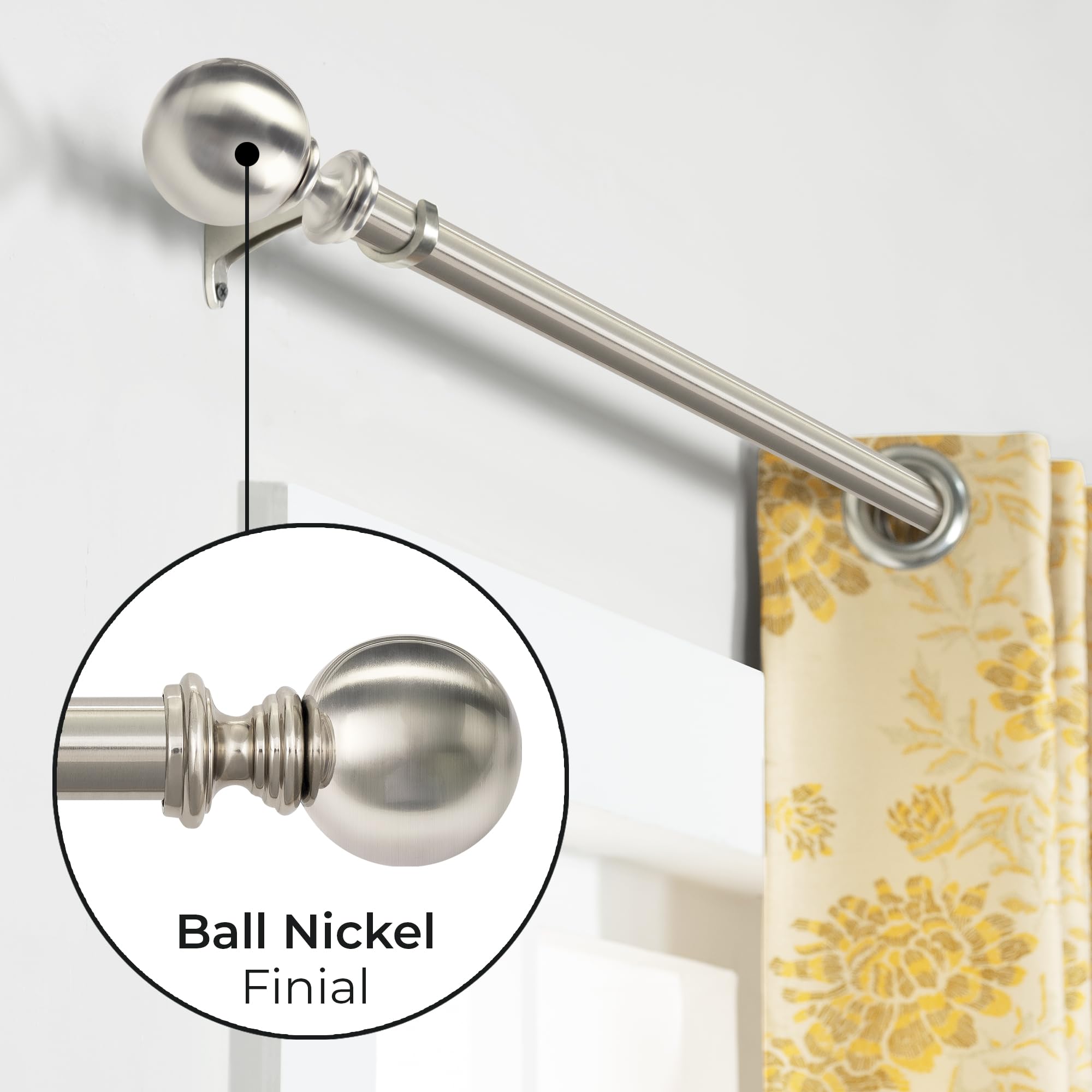 Deco Essential - Asta per tende per finestre da 66 a 120 cm, regolabile