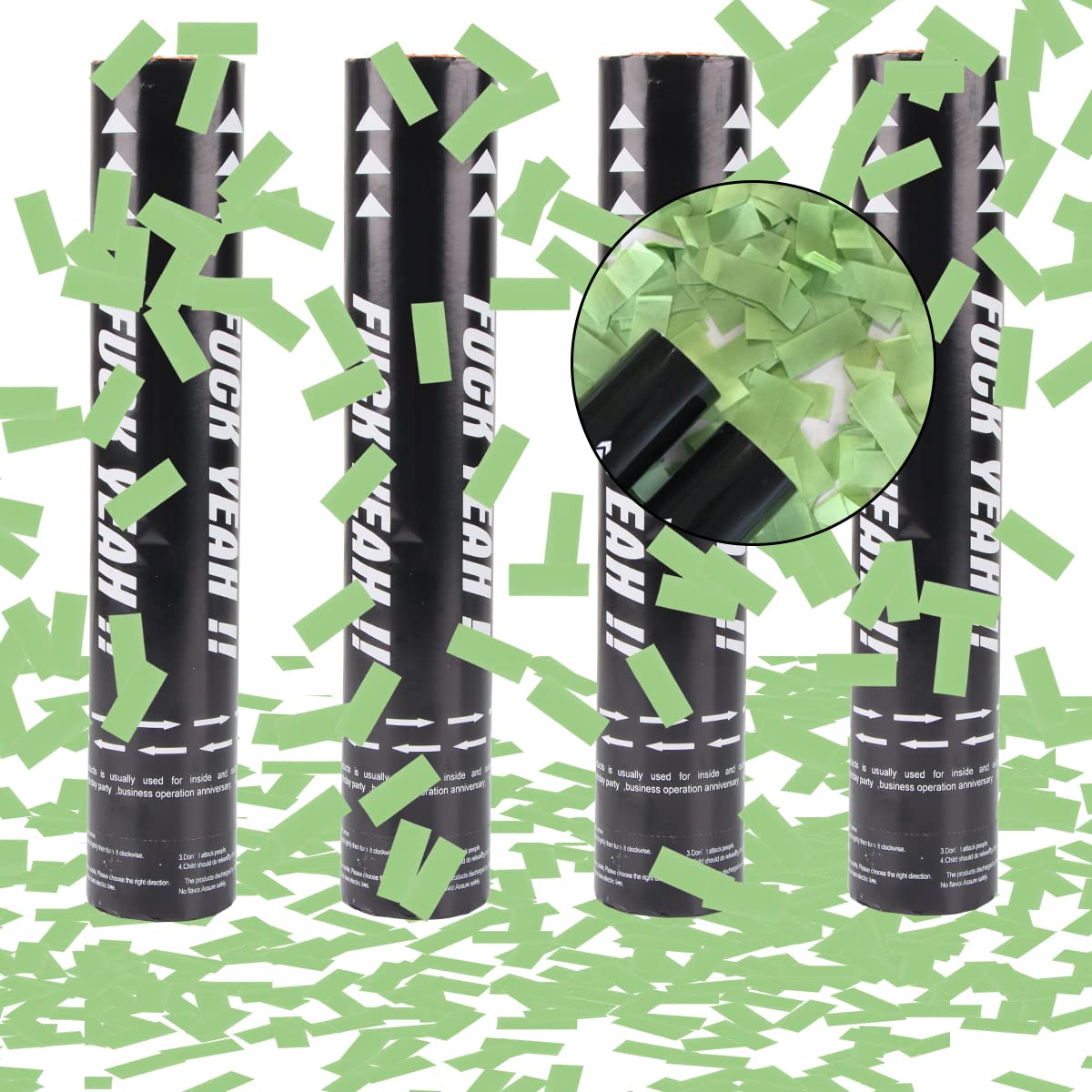 Cañón de Confeti de Papel*4Pcs, XiXiRan Tubo de Confeti Boda, Lanzador Confeti Cumpleaños, Cañones de Confeti Bodas, Confetti Poppers, Disparador de Confeti, Tubo de Confeti de Color (verde)