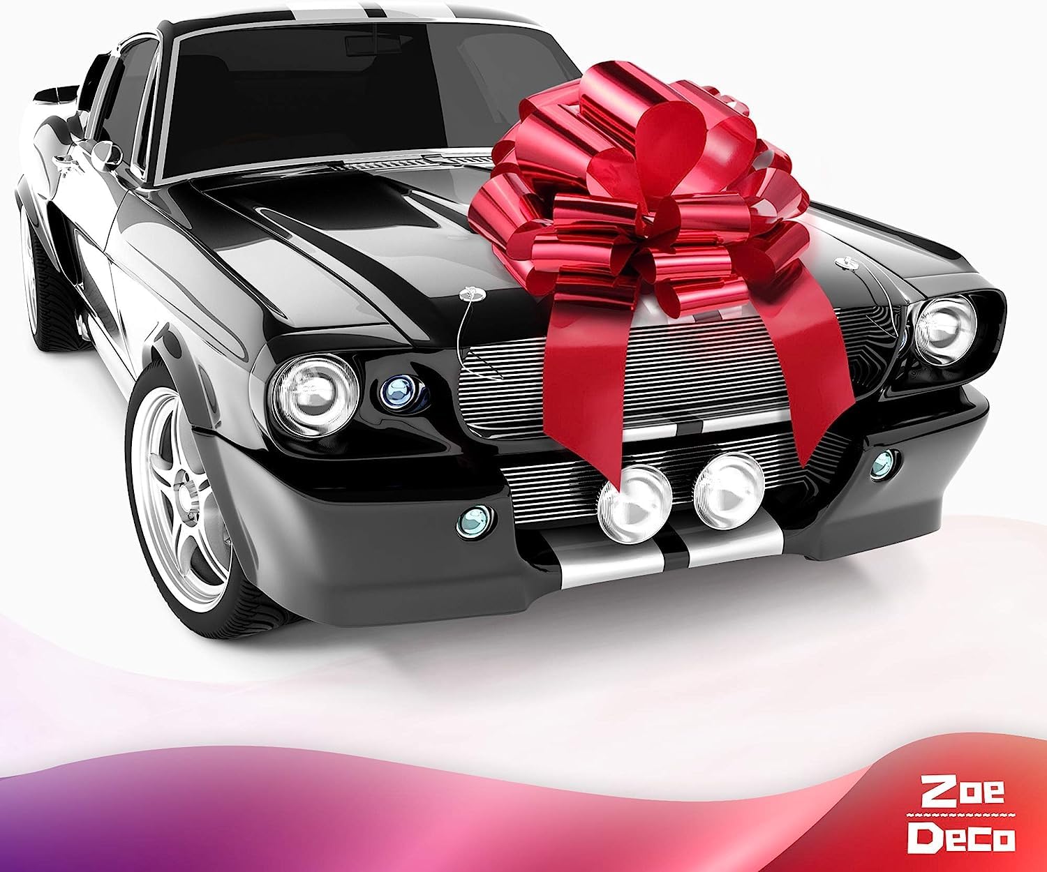 Lazo Grande para Coche Rojo metálico 58 cm 23 Pulgadas para Envolver Regalos