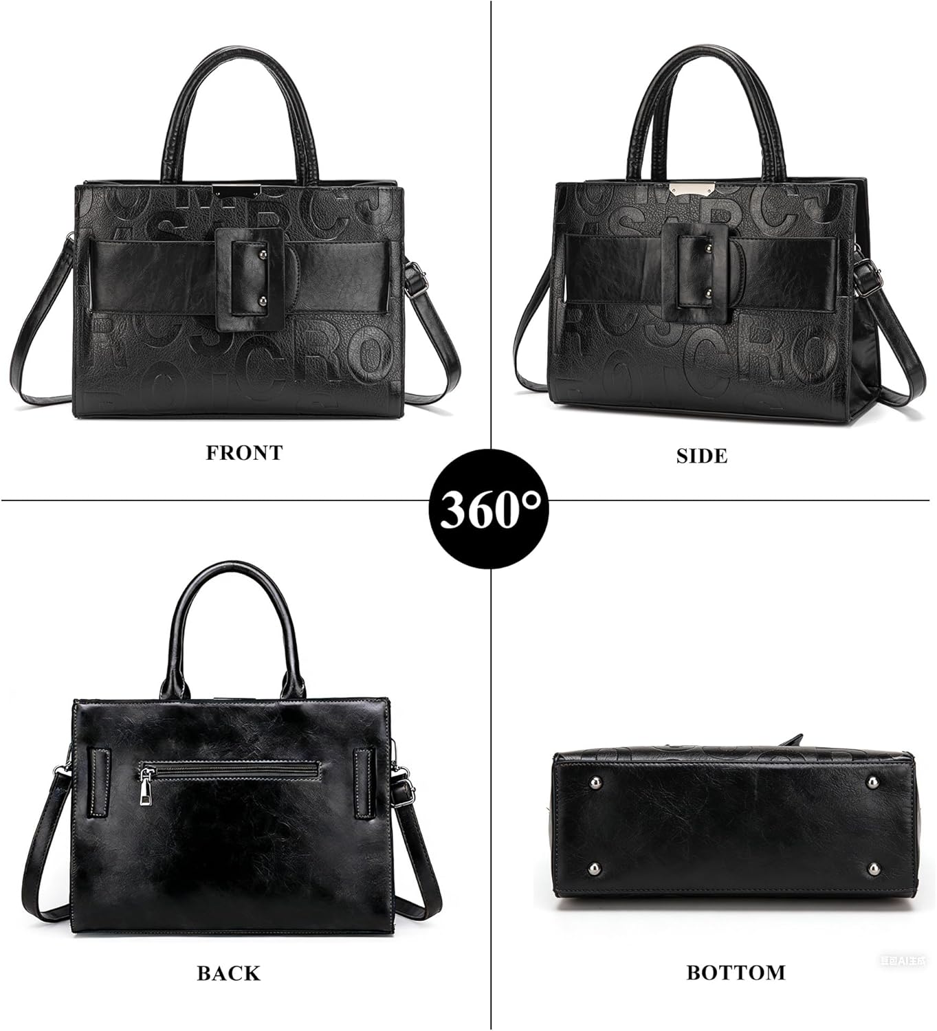 KingTo Women's Crocodile Pattern Satchel Handbags Stylish Tote Handbags crocodile purses for women 3 Pcs Set | Crocodile Pattern, Stylish, crocodile purses, for women - Image 4