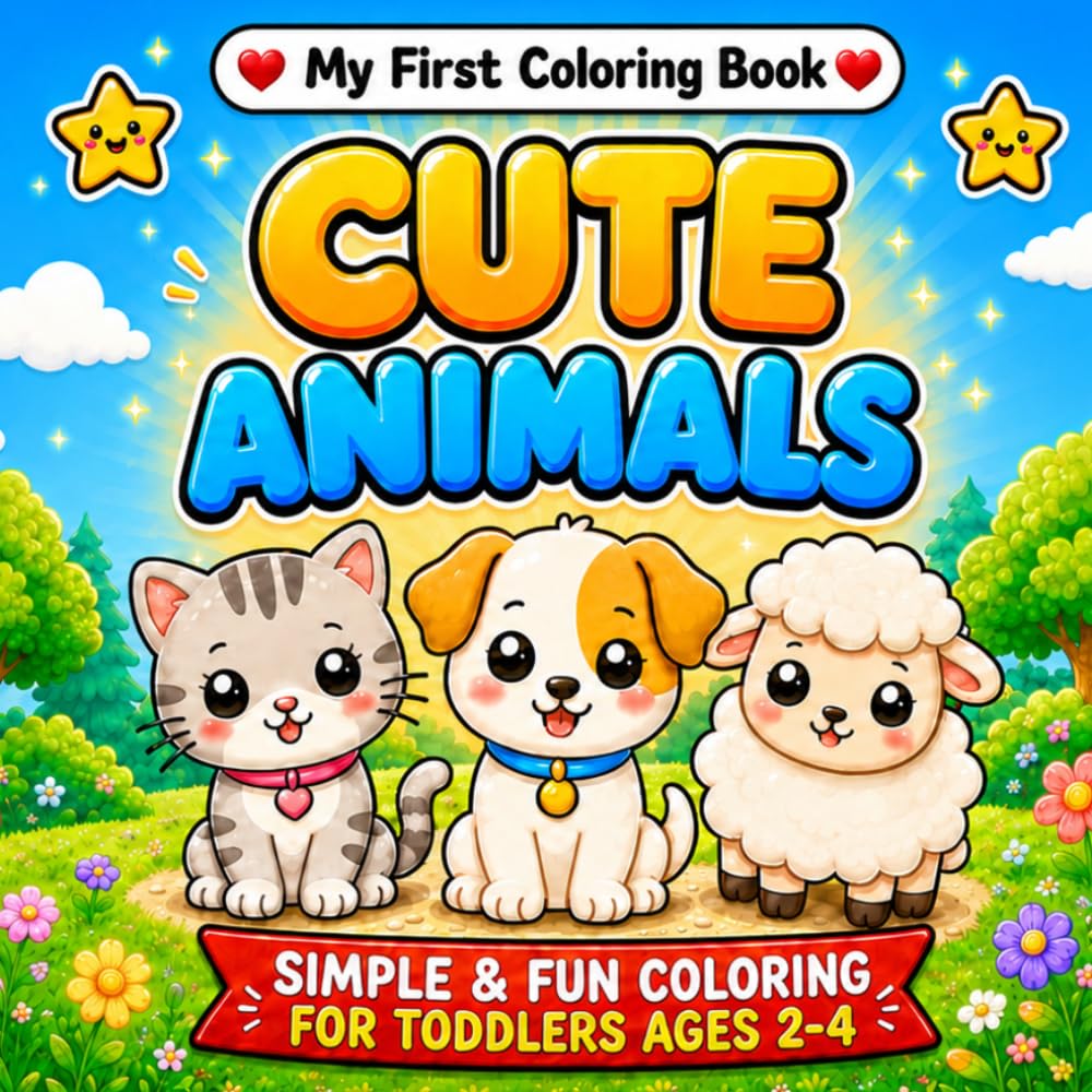 My First Coloring Book: Cute Animals: Simple and Fun Coloring for Toddlers