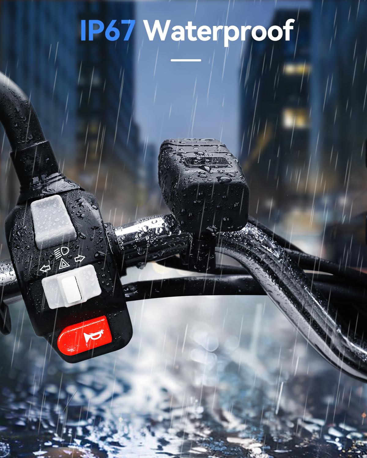 ?Motorcycle USB Charger with QC3.0 Quick Charge, 6.8A Dual Ports, Voltage Display & On/Off Switch, Waterproof SAE Quick-Disconnect Adapter for Phones, Tablets, GPS