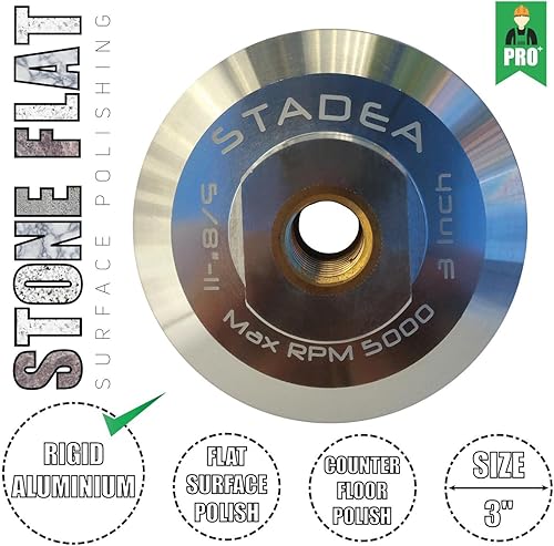 Miniatura 7 de Stadea ABP104Q Almohadilla de respaldo de gancho y bucle de 6 pulgadas con respaldo de aluminio rígido, eje de latón de 58 "11