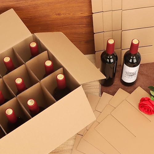 Miniatura 6 de YOTINO 3 juegos de cajas de mudanza, kits de separadores de vasos para mudanza, vasos de vino, cajas de mudanza, separadores de cartón para cajas