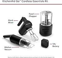 Vista 3 de KitchenAid Go™ Cordless Bundle with Hand Mixer, Food Chopper and Kitchen Vacuum - battery included, KBUR131, Black Matte