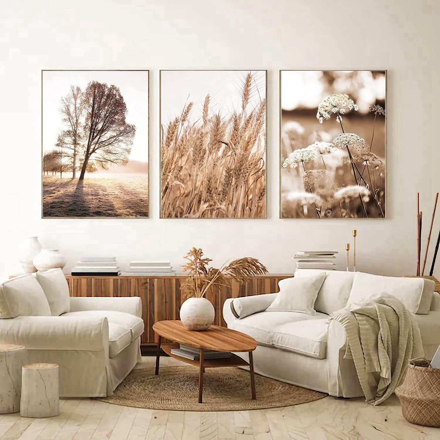 LPFNSF Beige Home Decoration Poster, Modern Reed Plant Decoration Landscape Painting, Bedroom, Living Room - Image 3