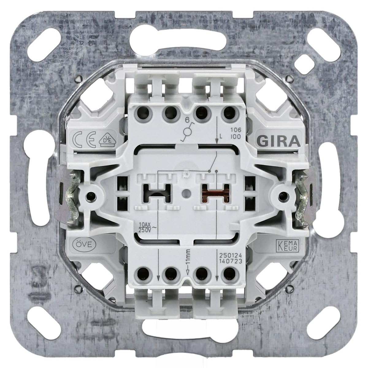 Gira 010600 Wippschalter-Einsatz Aus- und Wechselschalter - 10er Pack | Unterputz-Einsatz fuer Schalterprogramme, robustes Material, vormontiertes Komplettset fuer die einfache Installation
