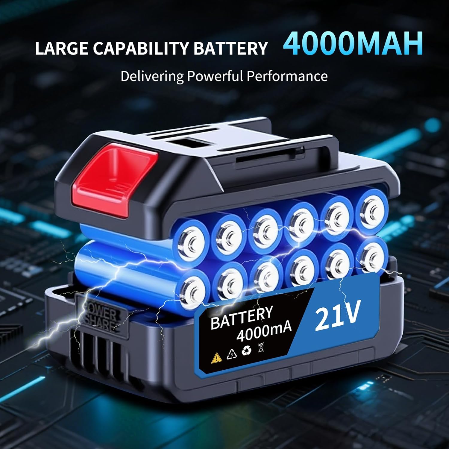 Leaf Blower Cordless - 600000RPM - 21V Electric Leaf Blower with 2×4.0Ah Batteries & Fast Charger -Battery Powered Leaf Blowers for Lawn Care, Dust, Yard, Snow