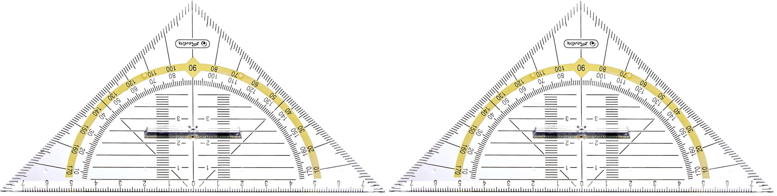 Herlitz Geometrie-Dreieck klein mit Griff, 1 Stück in Klarsichtpackung (Packung mit 2)