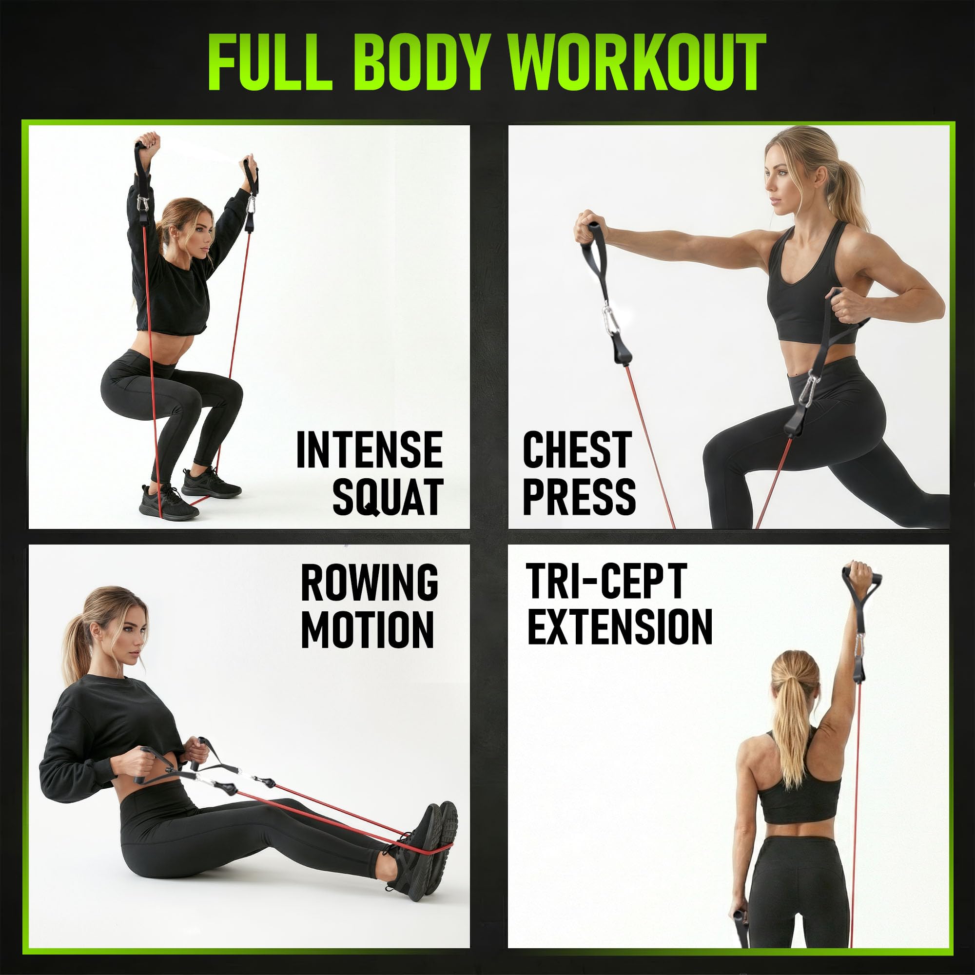 Utopia Fitness Widerstandsband, 5er-Set, für Zuhause, Fitnessstudio, Outdoor-Workout, Türanker, Knöchelriemen und Netzträger – sportlich handlich