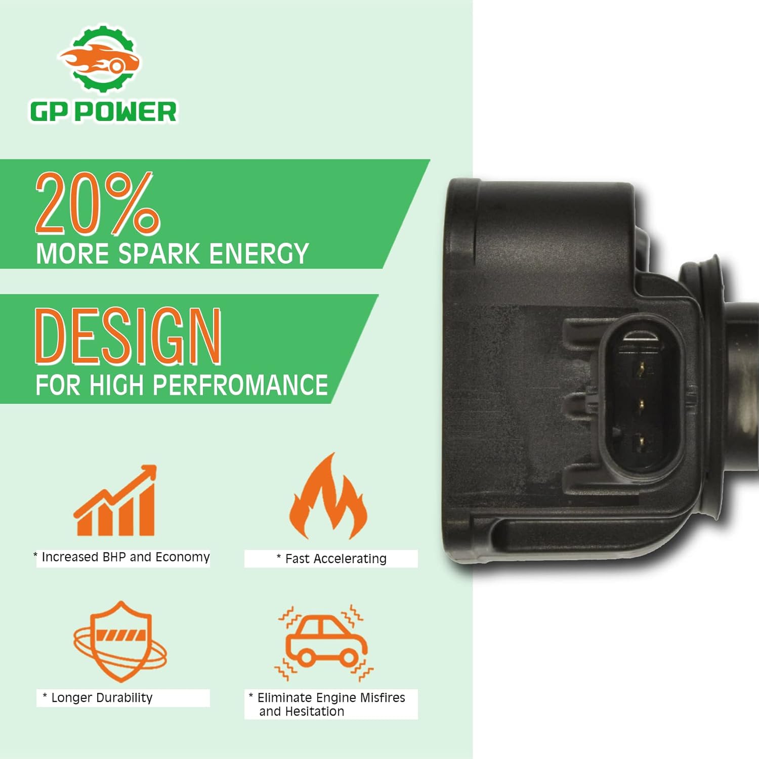 IGNITION COIL UF807 UF-807 0221504032 68223569AB/AC/AD SET OF 6 COMPATIBLE WITH CHRYSLER PACIFICA VOYAGER DODGE DURANGO JEEP GLADIATOR GRAND CHEROKEE WRANGLER RAM 1500 3.5 V6