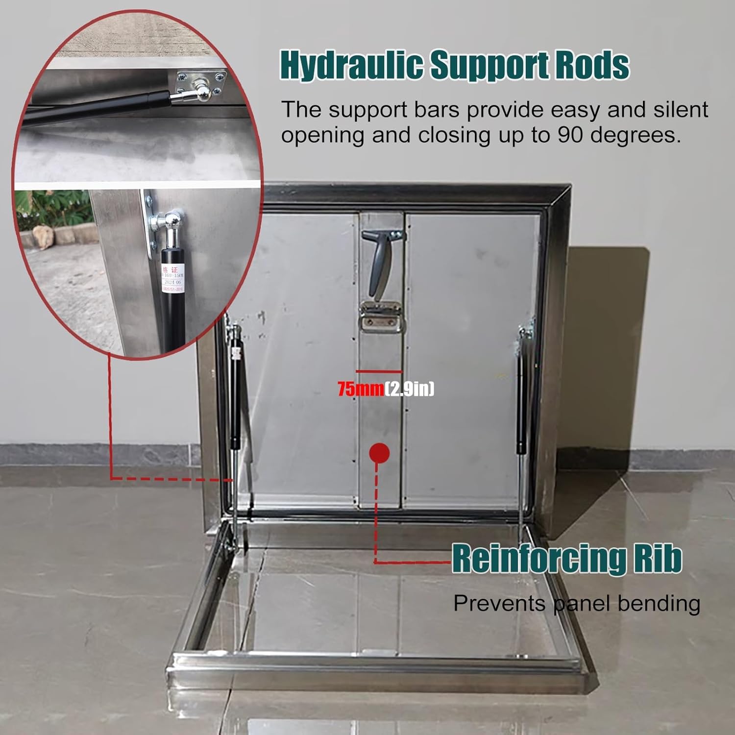 30x36 Anti-Theft Roof Hatch Door, Heavy-Duty Stainless Steel Skylight Access Gate, Weatherproof Escape Lids, Custom Size (22x36in) for Secure Roof Access