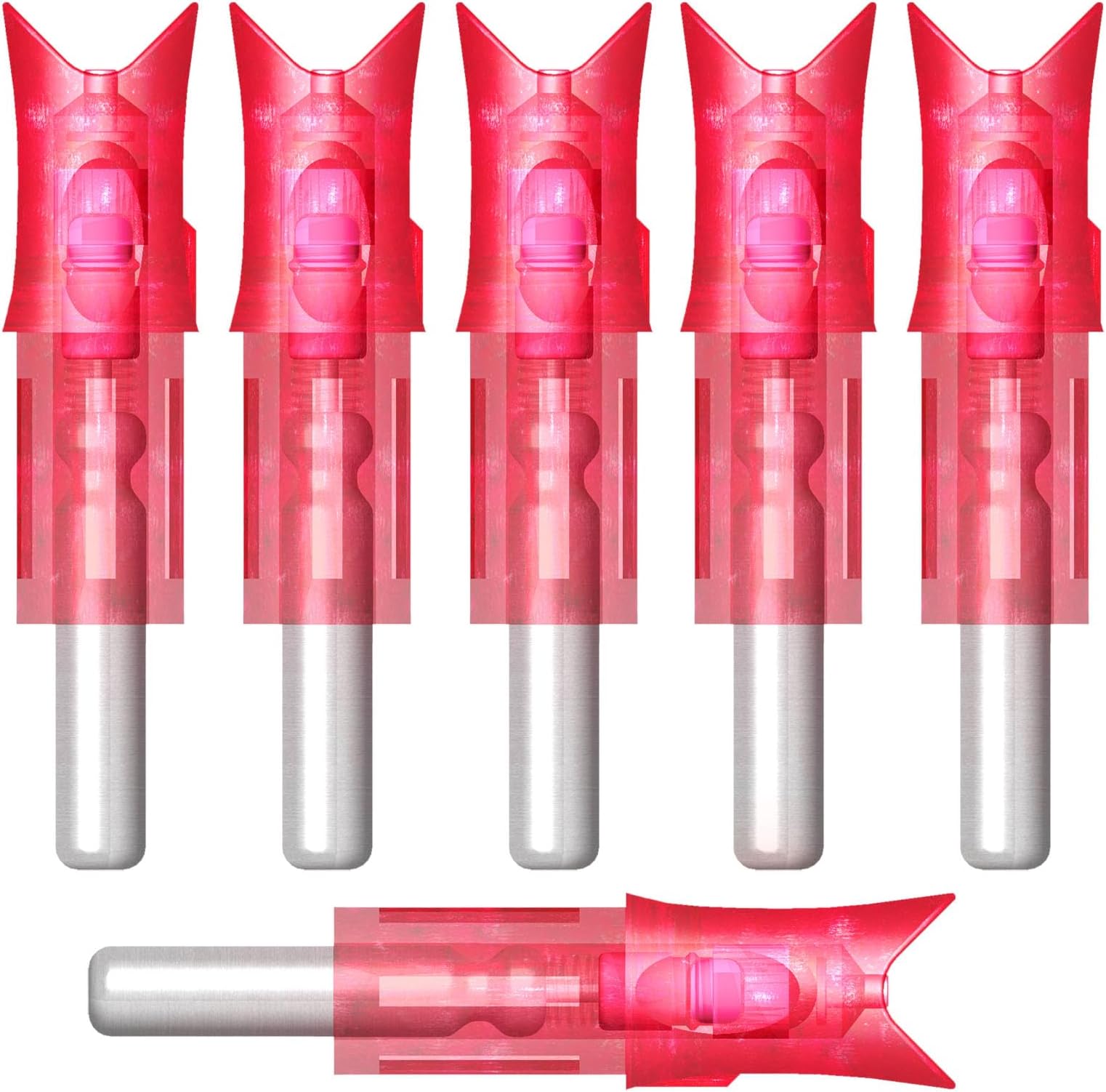 6PCS Lighted Nocks for Crossbow Bolts with 0.300"/ 7.62mm Diameter,Screwdriver Included