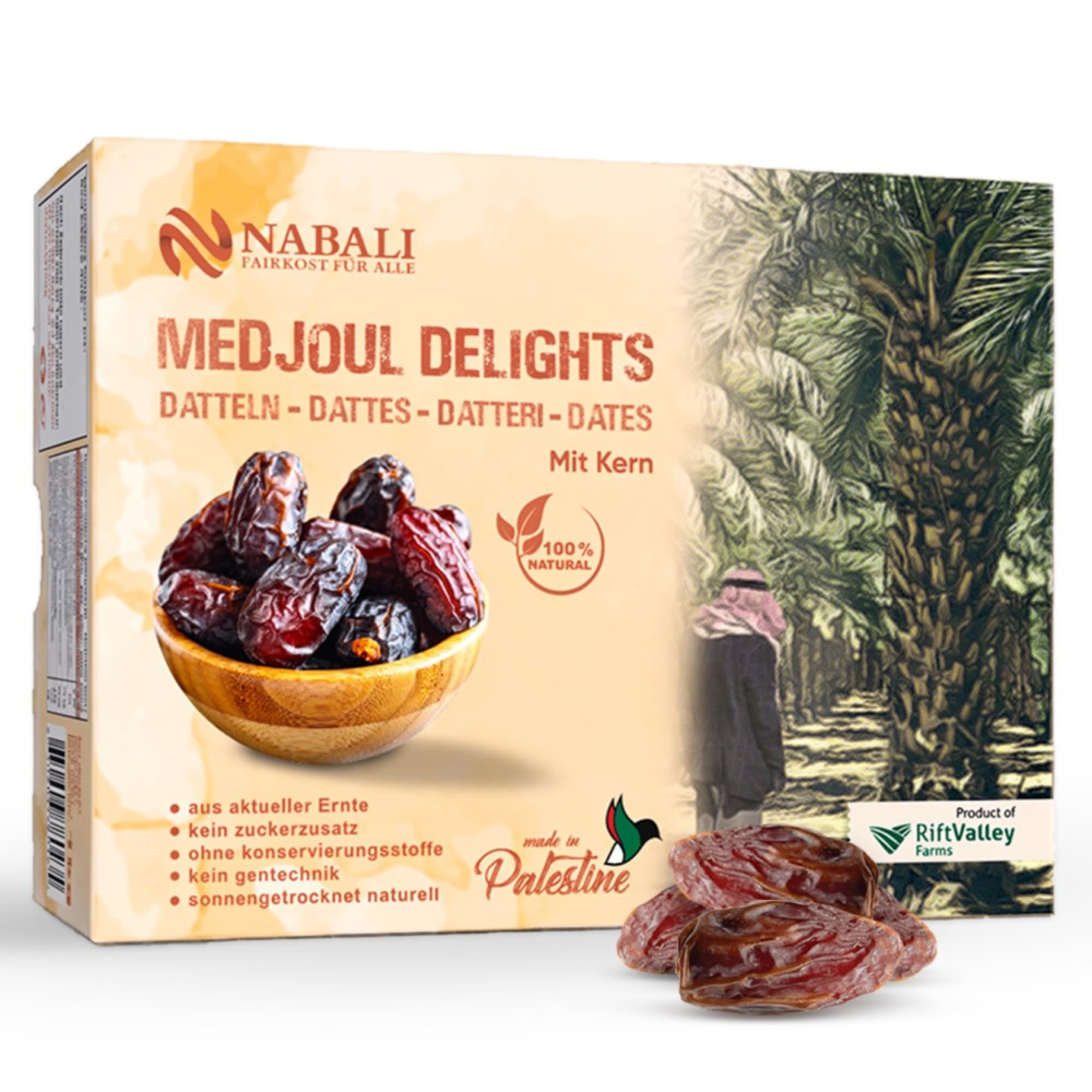 NABALI FAIRKOST Jumbo Medjool - Medjoul Datteln Delight Premium Qualität I 100% natürlich aromatisch frisch & vegan I Medjool Datteln ohne Konservierungsstoffe honigsüß & karamellig (5kg (1er Pack))