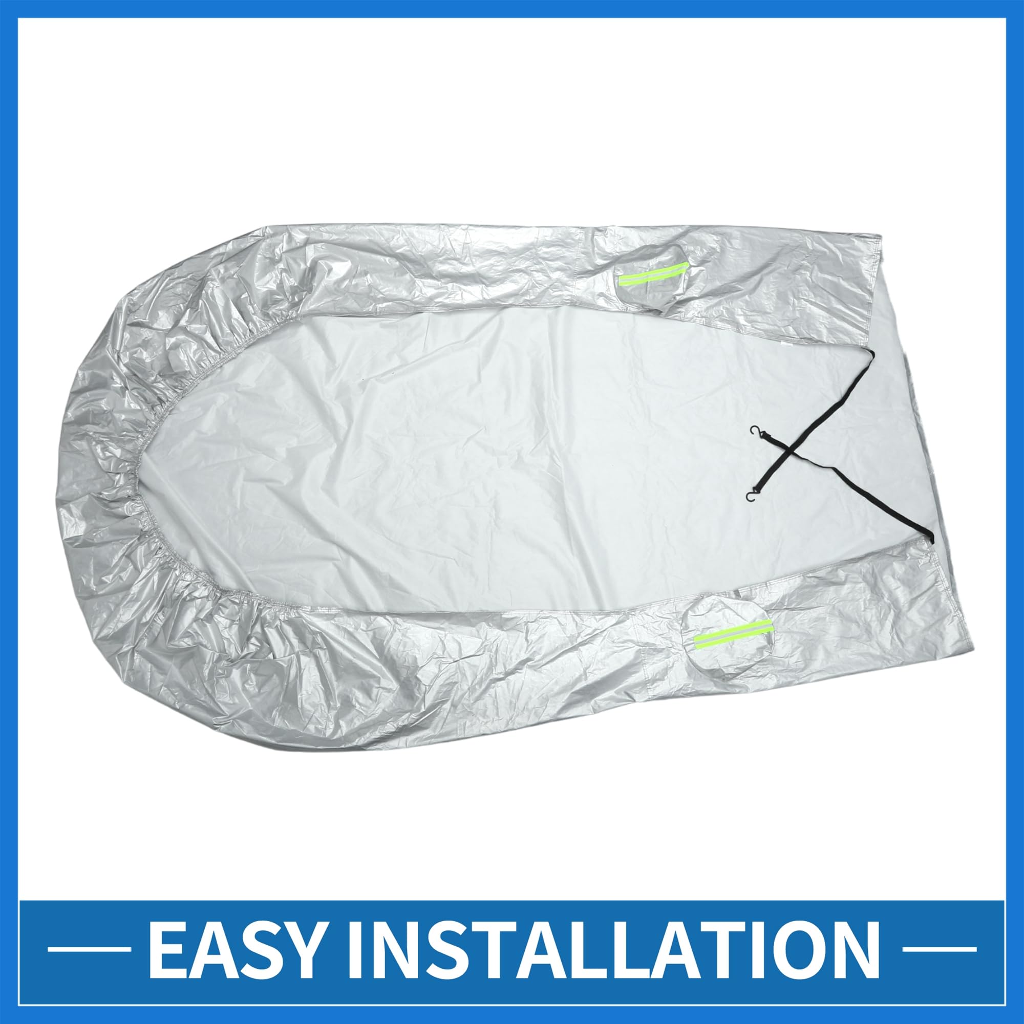 VekAuto Front Half Car Cover Waterproof 280x120cm Outdoor Half Cover for Car Aluminum Film Cotton Silver Tone Auto — view 6