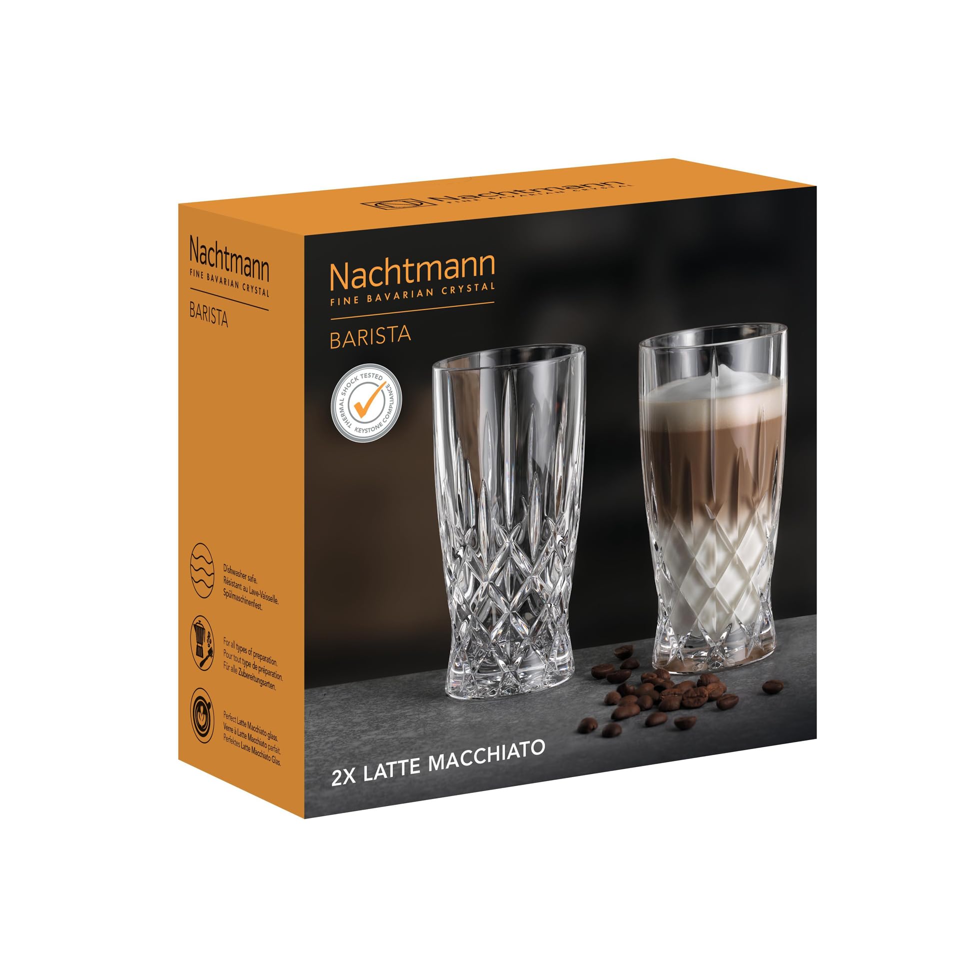 Spiegelau & Nachtmann 2-częściowy zestaw szklanek do latte macchiato, szkło kryształowe, 350 ml, Noblesse Barista, 104893