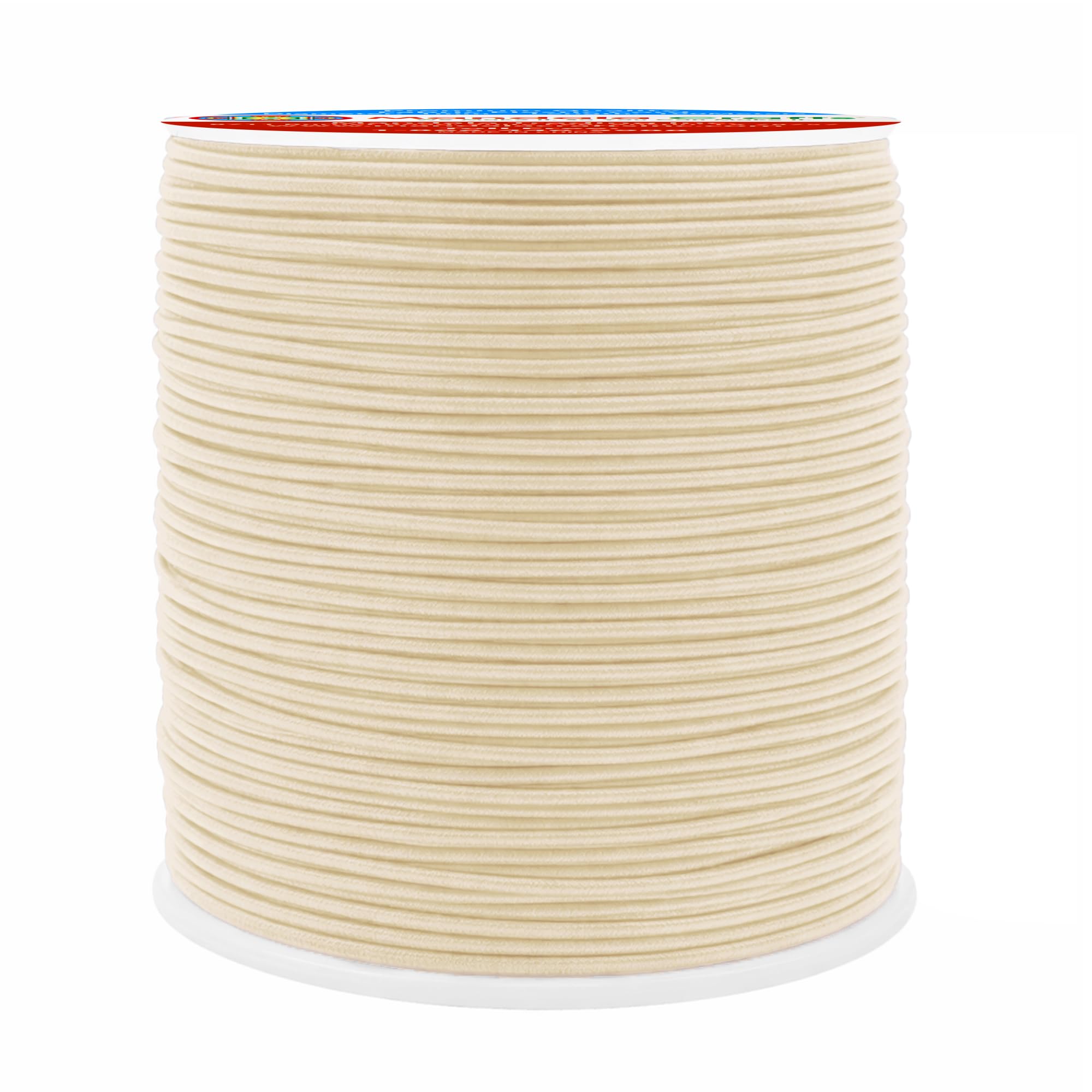 Mandala Crafts Cream 1Mm Elastic Cords For Jewelry Making & Beading – 109 Yards Stretchy Bracelet String - Strong Round Elastic Thread For Sewing & Adult Crafts