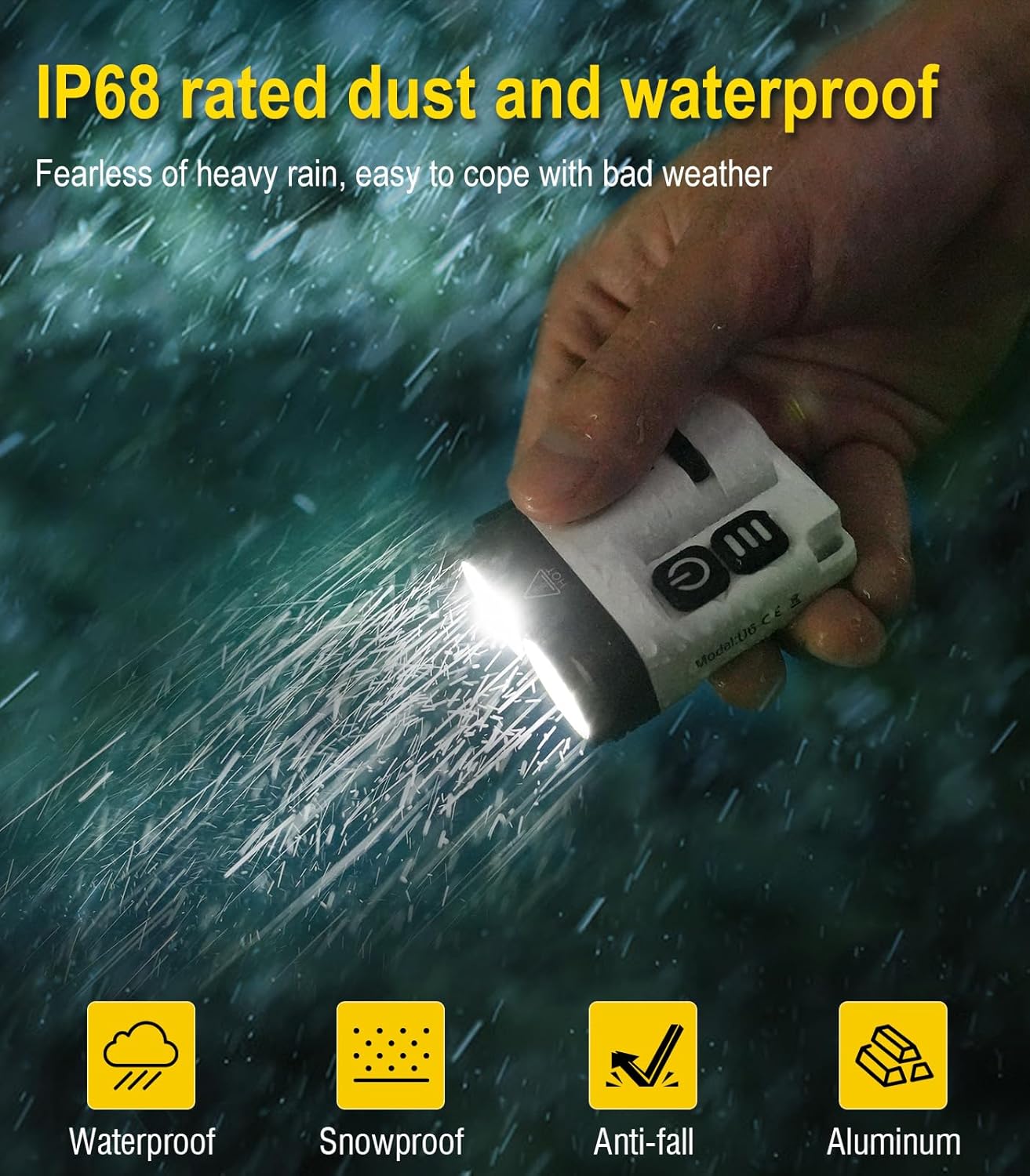 BORUIT U6 Flashlight IP68 waterproof demonstration