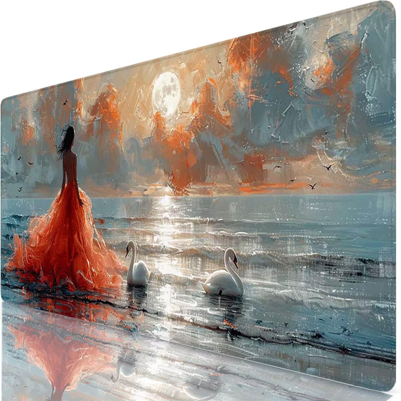 Szara podkładka pod mysz XXL 1600 x 800 x 3 mm duża podkładka pod mysz plażowa podkładka pod mysz akcesoria biurowe, zmywalna, antypoślizgowa gumowa podstawa, wodoodporna podkładka pod mysz do