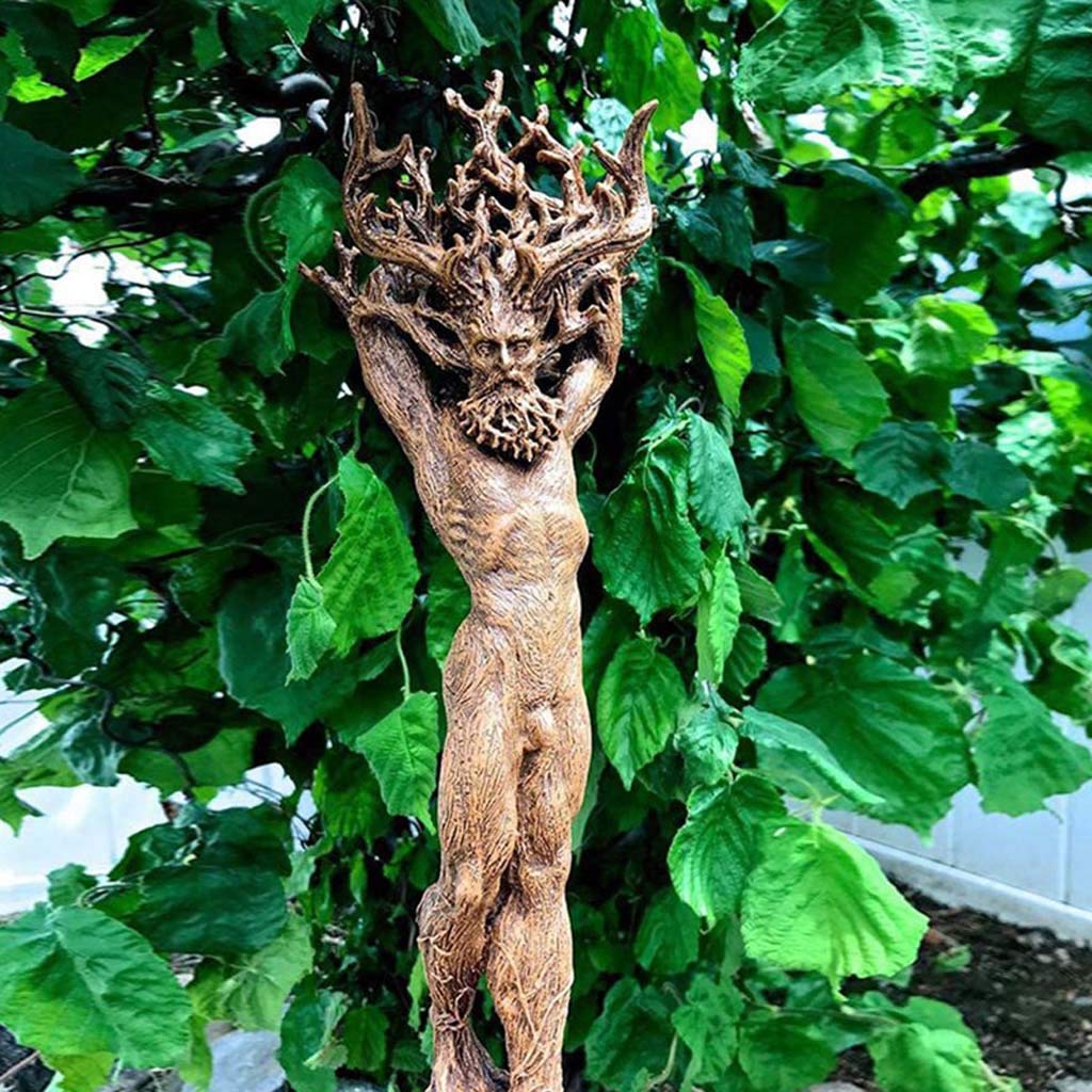 GerRit Escultura de la Estatua del jardín, Adornos de la decoración del jardín del jardín de los Artes del Arte del Dios del Bosque H15.5CM