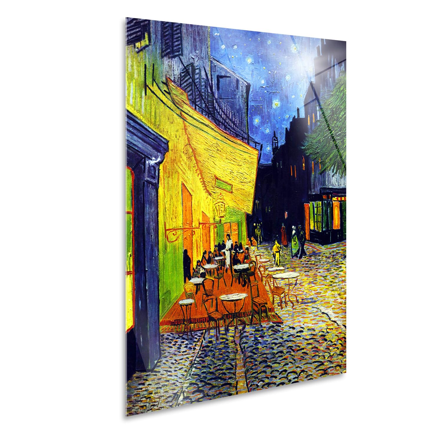 Giallobus - Quadro - Vincent Van Gogh - Terrazza di un caffè di notte - Vetro acrilico - 70x100 - Pronto da appendere - Quadri moderni per la casa
