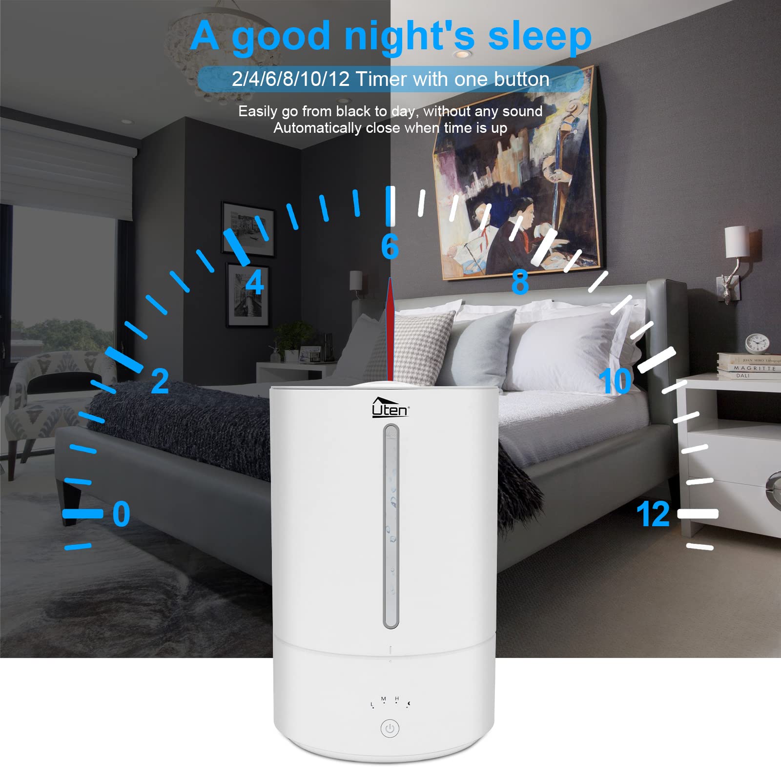 Ultrasuoni Silenzioso Aria Umidificatore Bambini Nebulizzazione con Aromi Essenze Oli Diffusore Può Essere Cronometrato per Camera Ufficio Camera da Letto