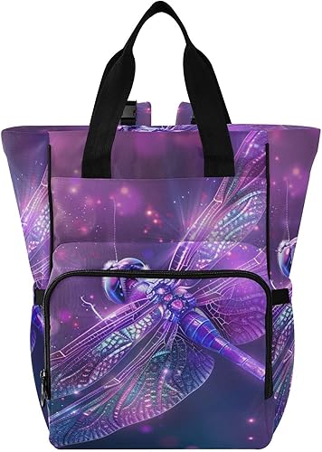 Miniatura 10 de senya Mochila para pañales, bolsa de viaje multifunción con diseño de murciélago de neón para mamás y papás, Murciélago 1, Compacto Murciélago