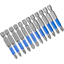 Uenhoy 12 Pcs Magnetic Phillips & Pozidriv Screwdriver Bit Set, 2 Inch Long