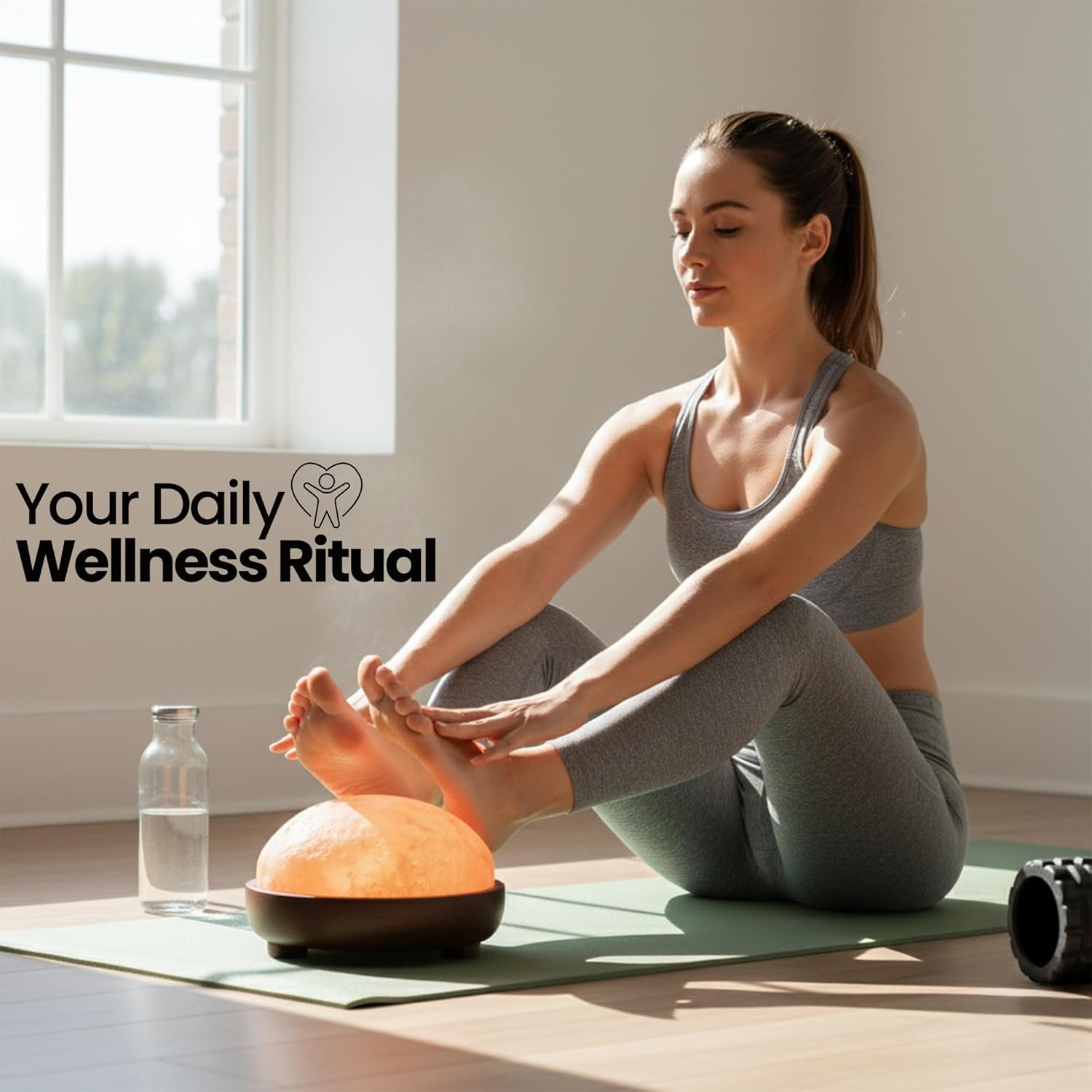 Himalayan Natural Salt Lamp Dome Shape – 8 Inch Detox Lamp for Foot and Hands, with Dimmer Switch, Handcrafted for Relaxation & Wellness