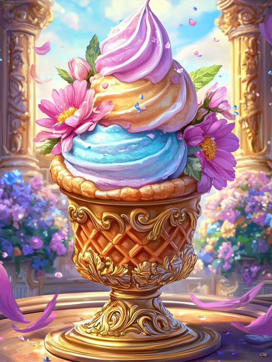 WEISHIWE Gelato Dipingere con i Numeri per Adulti, 70x90cm a-26 | Paint by Numbers Kit con Pennelli e Acrilico Pigmento, Fai da te Olio La Pittura di Numeri Kit, Decora la Casa, senza Cornice